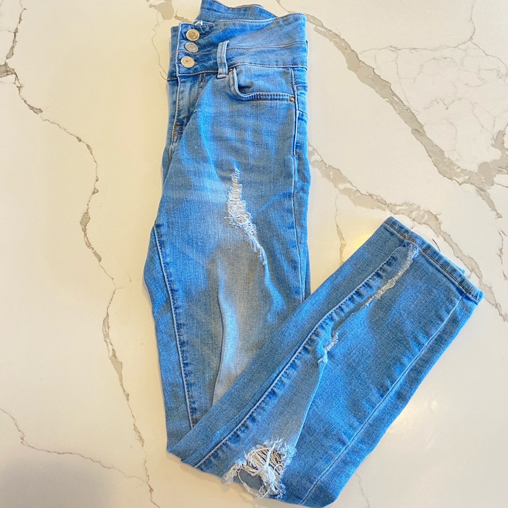 High rise skinny jeans